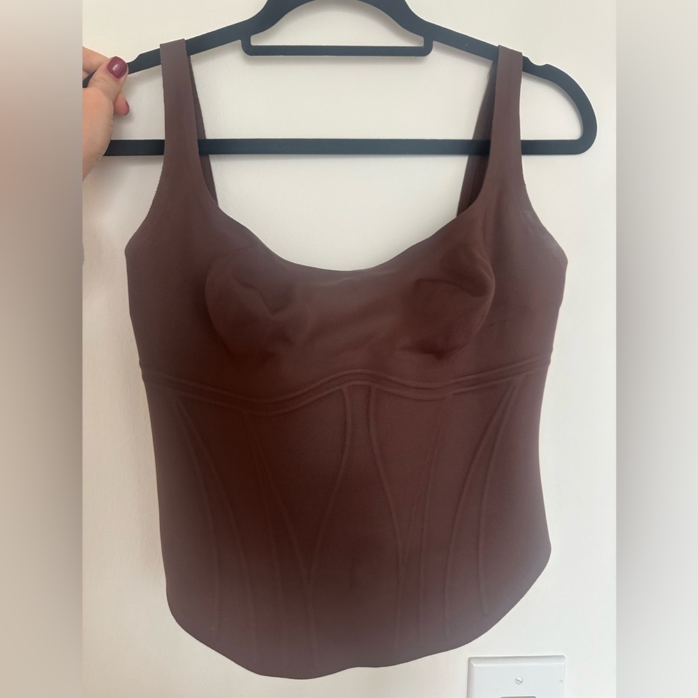 SKIMS Bonded Brown Corset Tank Top